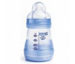 Biberon Initiation Bleu, tétine silicone, vitesse 1, 0-7mois, 150ml