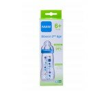 Biberon Mam anti colique Cercle Bleu, 6M+, tétine silicone, 330 ml