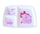 Plateau baby 3 compartiments "Charlotte aux fraises"