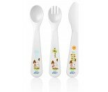 Set de couverts 2° age Avent, 18M+, cuillère, fourchette, couteau