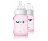 Biberon Avent Classic en PP Rose, lot de 2x260ml